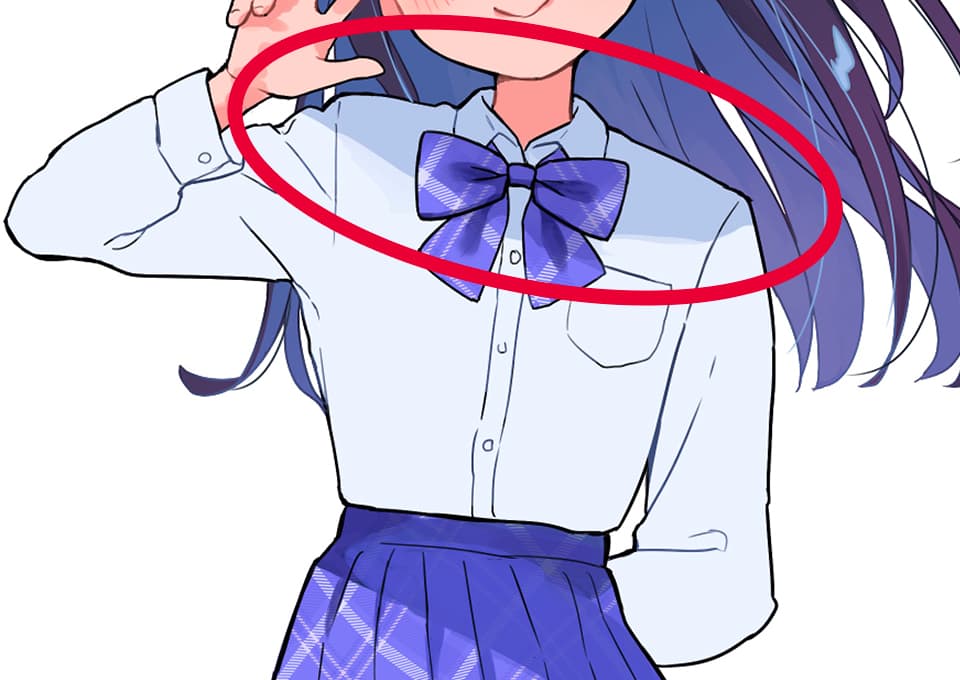 服（シャツ）の影の描き方