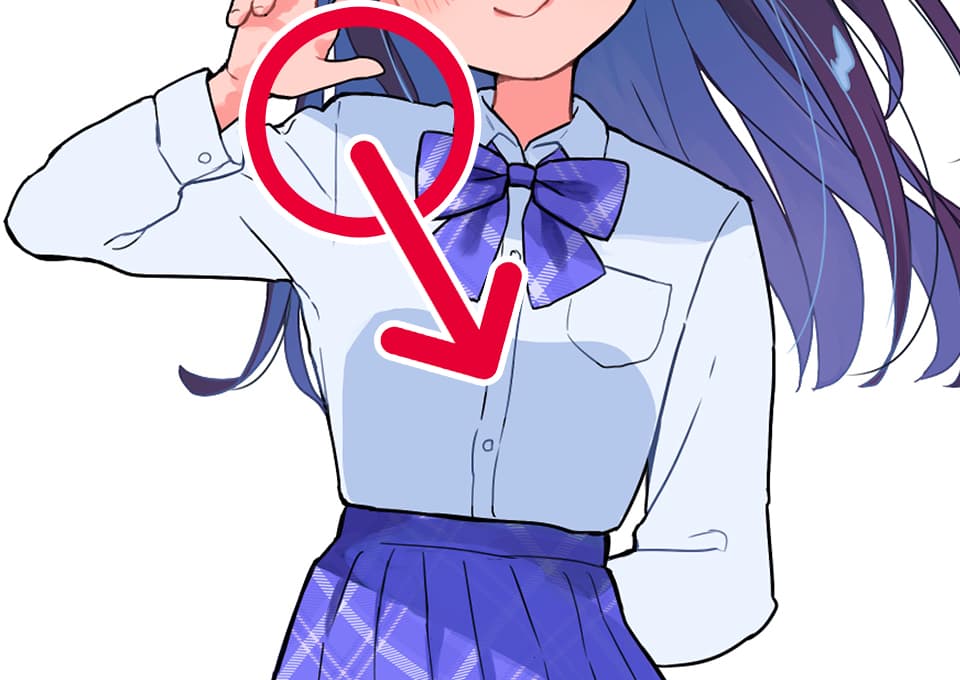 服（シャツ）の影の描き方
