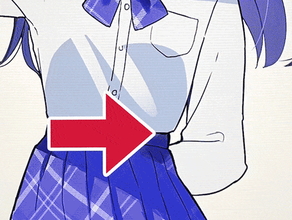 服（シャツ）の影の描き方