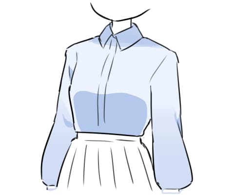 服（シャツ）の影の描き方