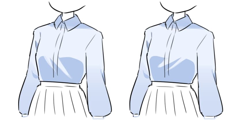服（シャツ）の影の描き方
