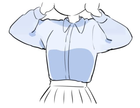 服（シャツ）の影の描き方