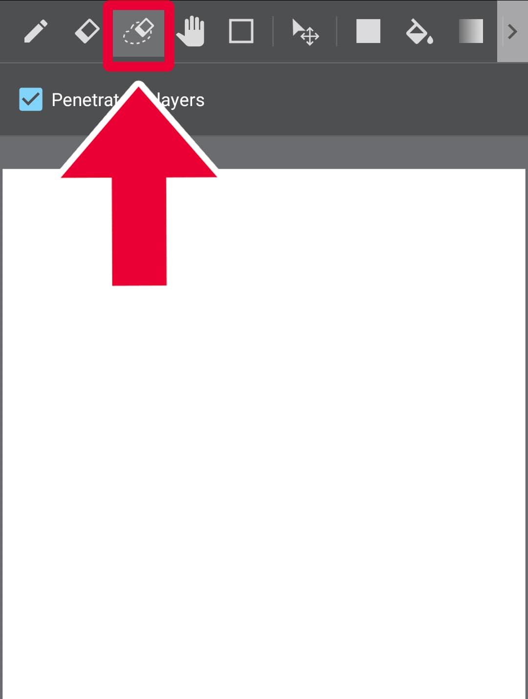 [android] Location of the Eraser(Lasso) tool