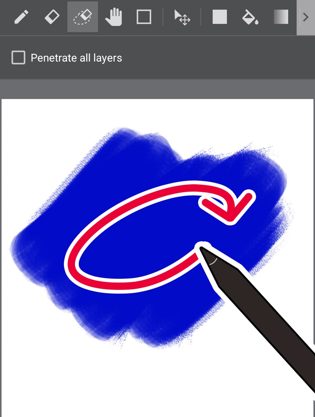 [android] How to Use the Eraser(Lasso) Tool